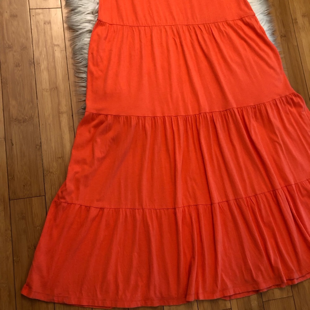 Tommy Bahama Orange Cotton Modal Sleeveless Beach Tiered Maxi Dress size M - Picture 5 of 9